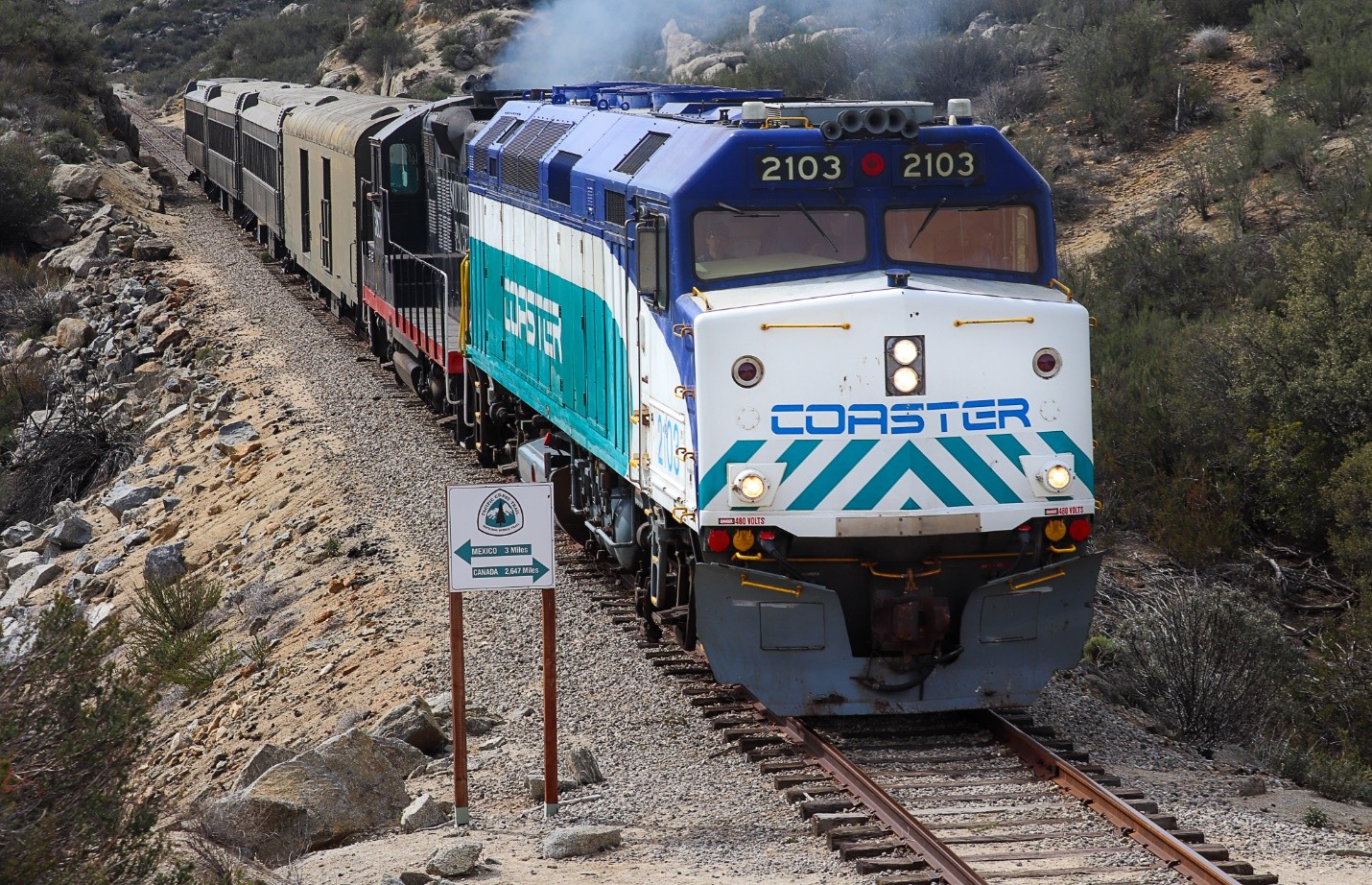 Coaster (SDNX) 2103 is the Pacific Southwest Railway Museum Association’s newest locomotive.